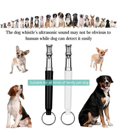 2 Pack Dog Whistle Dog Whistles for Recall Ultrasonic Stop Barking Silent Adjustable Dog Training Whistle with Lanyard White and Black - Buy Online on GoSupps.com