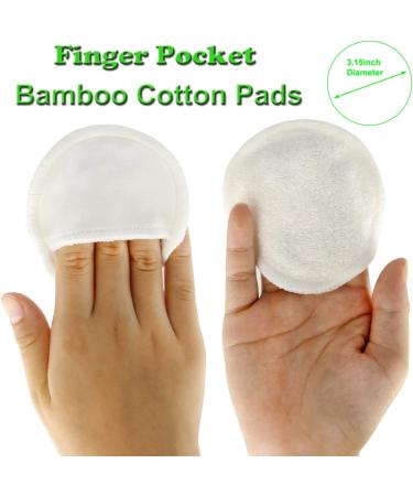 10pcs Organic Bamboo Makeup Remover Pads with Finger Pocket - Reusable 3 Layer Cotton Rounds in 5 Colors - Eco-Friendly Laundry Bag Included - Buy Online on GoSupps.com