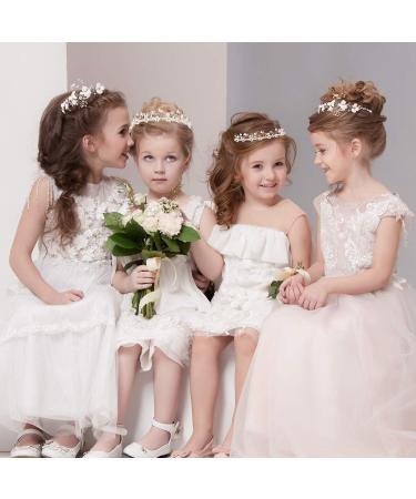 Princess Wedding Flower Crown Set with Crystal Hair Pieces for Girls - Perfect for Wedding, Communion, and Flower Girls - Buy Online on GoSupps.com
