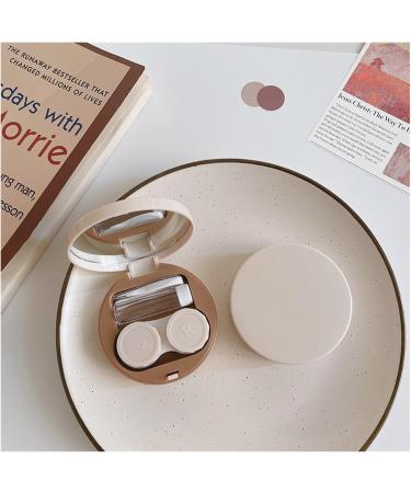 Buy Portable Khaki Contact Lens Case - 1pc Etui with Mirror | Perfect Cosmetic Storage for Lenses | International Shipping Available - Buy Online on GoSupps.com
