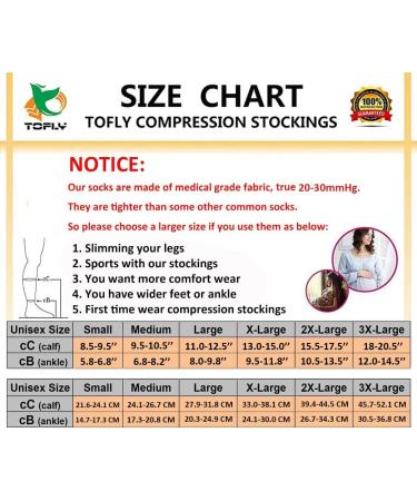 TOFLY 20-30 mmHg Knee High Compression Stockings - M, Open Toe Beige - Buy Online on GoSupps.com