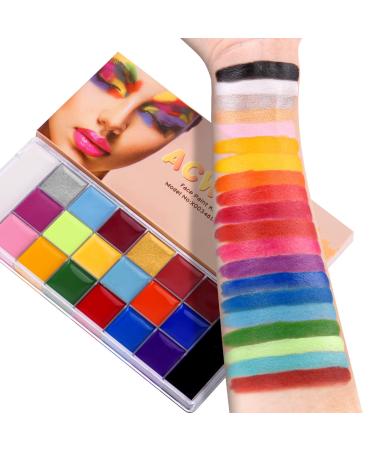 Acwoo face painting 20 colors make-up color make-up pallet set face paint bodypaint make-up girl body color children for halloween christmas carnival make-up carnival