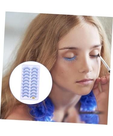Didiseaon 10 Pairs Fake Eyelashes Blue False Eyelashes Long Fluffy Eyelashes Halloween False Eyelashes Cosmetic Supplies Permanent False Eyelashes Dollsthetic Lashes Fiber Soft - Buy Online on GoSupps.com