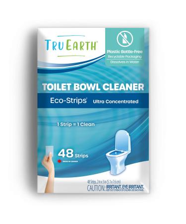 Tru Earth Toilet Bowl Cleaner Eco-Strips | Plastic Jug-Free Septic-Safe Cleaning Strips | Easy to Use | 48 Strips