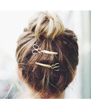 cuhair(TM) 2 Punk Scissors Metal Design for Girls Hair Clip Barrettes Claw Accessories