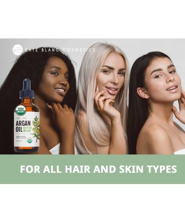 Kate Blanc Cosmetics Argan Oil for Hair and Skin - 100% Pure Cold Pressed Organic Formula for Curly Frizzy Hair. Stimulates Growth and Moisturizes Dry Damaged Hair. Moroccan Skin Moisturizer - Unscented (4oz) - Buy Online on GoSupps.com