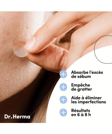 Dr. Herma - Anti-Pimple Patch Invisible Acne Patch - Results in 6 to 8 hours - Dermatologically tested - Salicylic Acid Hydrocolloids Tea Tree Oil - Box of 6 patches - Buy Online on GoSupps.com