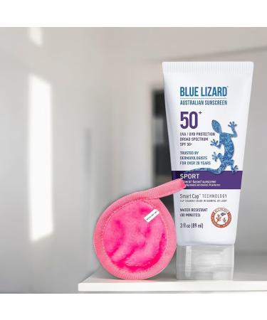 Sport Mineral Sunscreen Lotion SPF 50+ | Eco-Friendly & Reef Safe | Bundle with Makeup Cleansing Cloth - 3 oz Pack - Buy Online on GoSupps.com