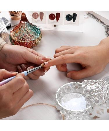ANGNYA Luxury Large Nail Dappen Dish with Lid - Colorful Crystal Glass Cup for Acrylic Nails - Monomer Acrylic Nail Decor Liquid Powder Holder Dish - Buy Online on GoSupps.com