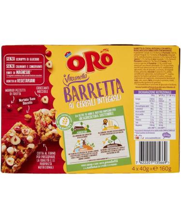  Italian Gourmet E.R. Oro Saiwa Barretta ai Cereali Integrali e ai Mirtilli Rossi e Nocciole snack bar with whole cereals and blueberries and hazelnuts 12 x 160 g + Italian Gourmet pulp 400 g - Buy Online on GoSupps.com