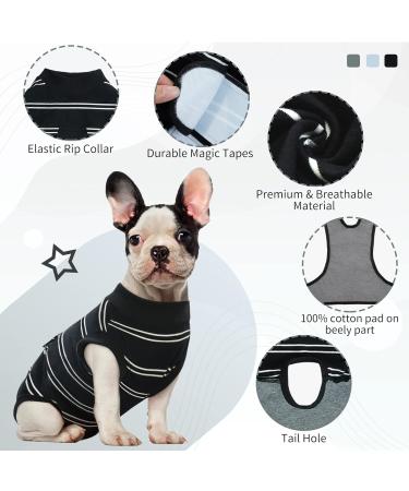 Kuoser Breathable Dog Body Suit for Post-Op Recovery - Anti-Wound XS Black for Male & Female Dogs - Buy Online on GoSupps.com
