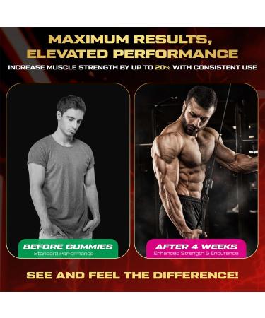 kukaly Creatine Monohydrate Gummies for Men & Women, 9000MG Creatine Gummies Sugar Free - Mixed Flavored with L-Taurine, BCAA 2:1, B12 B6 for Boost Strength, Focus & Endurance, Vegan, Non-GMO, 60pcs - Buy Online on GoSupps.com