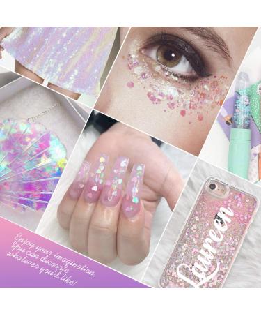 Teenitor 12 Boxes Holographic Nail Sequins - Ultra-Thin Colorful Glitter Sticker for Nail Art, Cosmetic and Festival Glitter Decoration - Buy Online on GoSupps.com