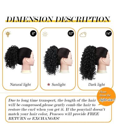 NICENEEDED 6Inch Curly Drawstring Ponytail Afro Fluffy Kinky Synthetic Ponytails Extensions for Black Women Loose Wave Natural Black Short Mini Hair Buns Wig Hair Extensions for Daily Use - Buy Online on GoSupps.com