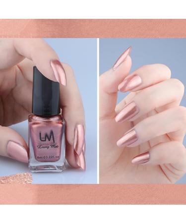 Metal Nail Polish - Rose Gold Nail Polish - 6ML Quick Drying Mirror Nail Varnish - Metallic Effect Nail Art Polish - Holographic Nail Varnish Chrome Nail Polish - No UV Needed - Buy Online on GoSupps.com