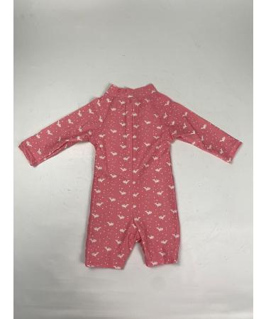 weVSwe Baby Toddler Boy Swimsuit UPF 50+ Sun Protection Rash Guard with Crotch Zipper | 0-3 Years | 0-6 Months | Pink Whale Pattern - Buy Online on GoSupps.com