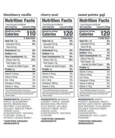 Noka Superfood Fruit Smoothie Pouches (Variety Pack of 12) - Vegan, Gluten-Free, Organic Squeeze Pouch with Flax Seed, Prebiotic Fiber, and Plant Protein - 4.22oz Each - Buy Online on GoSupps.com