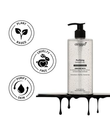 Avyya Purifying Shower Gel for Men and Women | Backne and Blemish Control | Smoothens Clarifies Exfoliates detoxifies | Soap-Free No Parabens - 10.14 fl oz - Buy Online on GoSupps.com