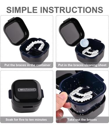 Zalati Denture Box | Portable & Hygienic Storage for Artificial Teeth | Black | Includes Sieve & Brackets - Buy Online on GoSupps.com