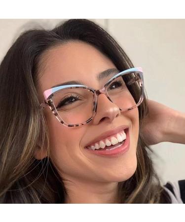 SERONI TR90 Cat Eye Blue Light Blocking Glasses for Men & Women - Anti UV Computer & Reading Glasses - 55mm Tea - Buy Online on GoSupps.com