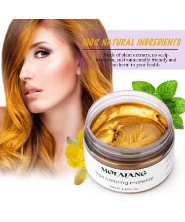 NYKKOLA 2020 Hair Wax Dye - Washable Gold Styling Cream for Natural Hairstyles Temporary DIY Hair Color & Pomade for Party & Cosplay - Buy Online on GoSupps.com