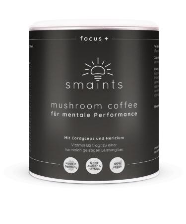 smaints smaints Mushroom Coffee - Caffeine-free mushroom coffee with Lion's Mane (Hericium) and Cordyceps - Vital adaptogenic mushrooms - Swiss Water Process - Caffeine-free and sugar-free - Instant coffee
