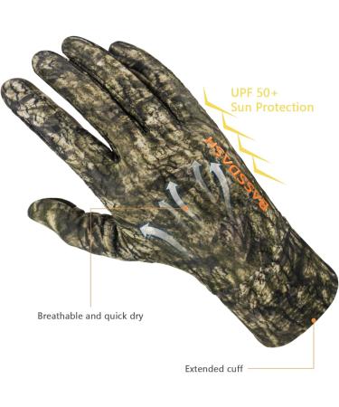 Bassdash Men's Camo Hunting Gloves | UPF 50+ Lightweight Touchscreen | Ideal for Fishing Hiking & Outdoor Activities | Moosholz XL - Buy Online on GoSupps.com