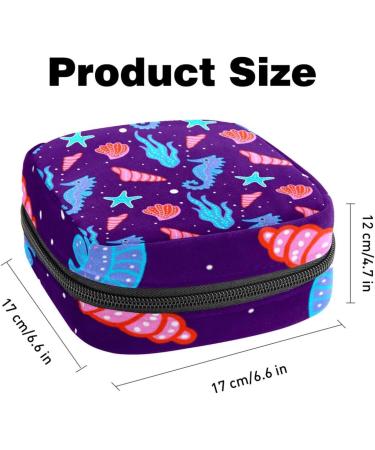 Sweet Coral Lake Horse Pattern Women's Storage Bag | Large Menstrual Cup & Period Inserts Holder with Zipper | Multicolored Tampons & Panty Liners Bag - Buy Online on GoSupps.com