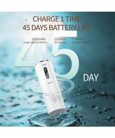 Portable Water Dental Flosser - Rechargeable Oral Irrigator IPX7 Waterproof Perfect for Home & Travel Teeth Cleaning (Pearl White - Buy Online on GoSupps.com