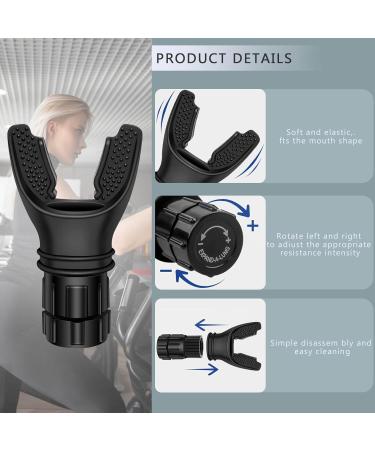 Portable Breathing Exercise Device - Adjustable Resistance Respiratory Muscle Trainer | Easy to Clean (Black - Buy Online on GoSupps.com