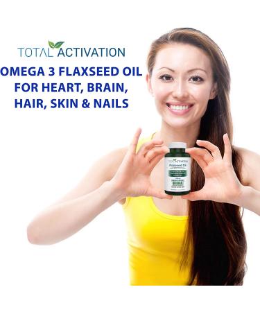 Organic Flaxseed Oil 1000mg Omega-3 Immune System Booster | Omega 3 6 9 from ALA | Supports Heart Health, Hair, Skin, Nails | 100 Liquid Softgels - Buy Online on GoSupps.com