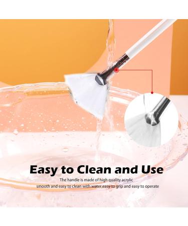 Soft N Style Taklon Fan Mask Brush - Acid Applicator for Glycolic Peel & Masques (4-Pack White) - International Shipping Available - Buy Online on GoSupps.com