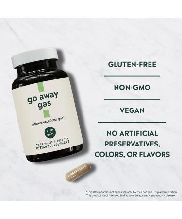 Stem & Root Go Away Gas Supplement | Vegan & Gluten-Free Probiotics Digestive Enzymes & Ginger | Relieves Occasional Gas | 30 Capsules - Buy Online on GoSupps.com