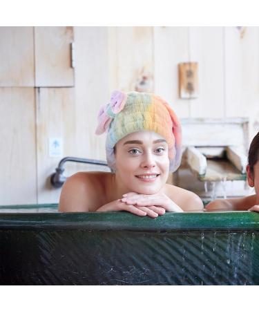 NOLITOY Quick Dry Hair Towel Wrap for Women - Cute Bowknot Design Super Absorbent for Curly & Thick Hair Colorful Elastic Hair Cap - Buy Online on GoSupps.com