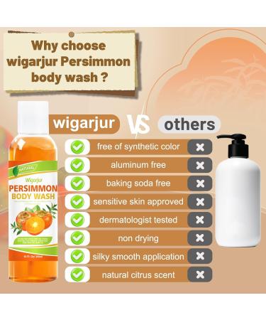 wigarjur Persimmon Body Wash for Strong Body Odor Nonenal Eliminator Purifying & Deodorizing with Natural Persimmon & Green Tea Extracts - Buy Online on GoSupps.com
