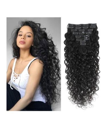 Hair Extensions 8-26 Inches Kinky Curly Clip In Hair Extension 120g/Set Double Weft Full Head Human Hair Extension Brazilian Remy Human Hair for Women 8pieces Hairpieces (Size : 10inches 1PC Color 10inches 1PC 120g/Set