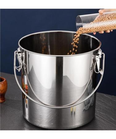 Stainless Steel Bucket 6L/12L/20L Kitchen Stainless Steel Bin with Lids and Handle Water Bucket (Color : Silver 25cm) - Buy Online on GoSupps.com