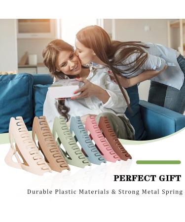 6PCS Large Triangle Hair Claw Clips for Women, Strong Hold Matte Hair Jaw Clips for Thick & Thin Hair - Cute 90's Hair Accessories with Gift Box - Buy Online on GoSupps.com