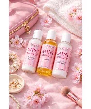 Soft Moon Botanicals Mini Bundle Hydrating Lotion Silkening Oil Moisturizing Body Wash 2.7 oz Each Cruelty Free - Buy Online on GoSupps.com