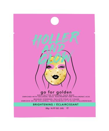 Holler and Glow Go For Golden Gold Glitter Hydrogel Face Mask