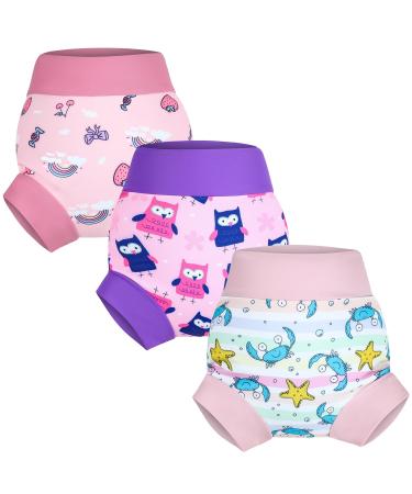 Flyish Direct swimming diaper baby swimming diaper reusable waterproof swimming diaper for boys and girls waterproof bathing clothes for babies S/4T L/4T (3-4 years) purple