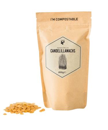 Beegut Candelillawachs (Euphorbia Cerifera Cera) Vegan's vegetable wax alternative to beeswax for your own natural cosmetics 200g