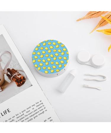 Lemon Blue Contact Lens Case | Portable Travel Lens Box with Mirror - Stylish & Functional - Buy Online on GoSupps.com