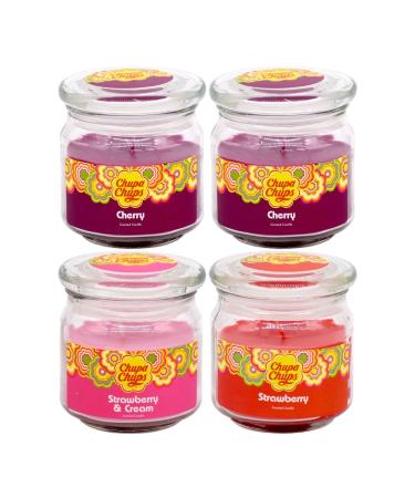 4 Mix Chupa Chups Scented Candle Medium Glass Jar 227g
