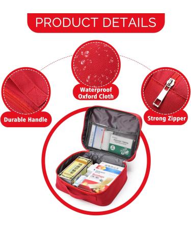 Buy Tavada 5stk Medication Bag - Large Capacity Waterproof First Aid Bag for Home Office Travel & Outdoor - Portable Care & Pharmacy Organizer - Buy Online on GoSupps.com