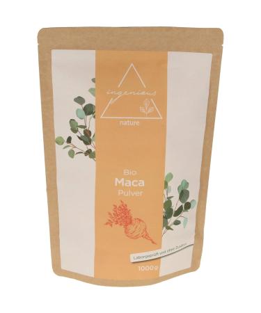 Ingenious Nature Bio Maca powder 1000g - raw - from the red Maca root - 100% pure Peruvian Maca grown on over 4400m.Stock for 200 days. ... red (1000g)