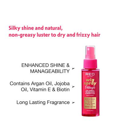 Red by Kiss Wig Spray Extra Shine & Detangling Control for Remy Human Synthetic Hair UV & Heat Protection PH Balance & Long-Lasting Fragrance (2oz Detangling) Detangling 2 Fl Oz (Pack of 1) - Buy Online on GoSupps.com