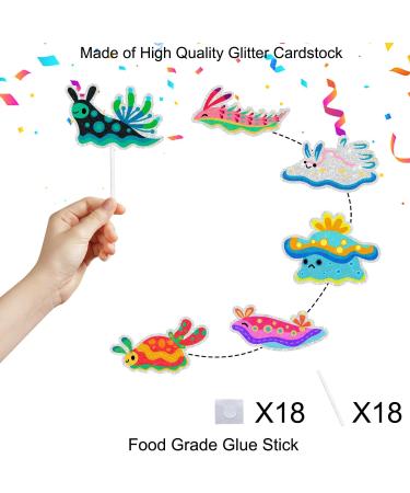 Sea Life Themed Cupcake Toppers Set of 18-PC - Great Nudibranch Themed Birthday Party Mollusk Party and Baby Shower Party Decorations for Boys or Girls - SugarGera Sea hare - Buy Online on GoSupps.com