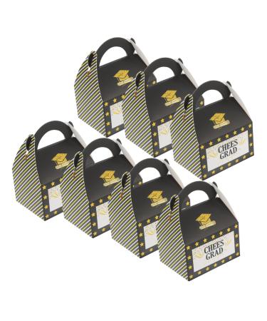 Gatuida 50pcs Box Graduation Season Candy Box Delicate Bag 11X8X6CM Black