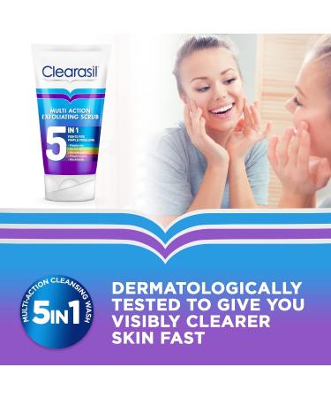 Clearasil 5 in 1 Exfoliating Scrub for Acne Prone Skin Unclogs Pores Reduces Blackheads Pimples & Excess Oil Daily Spot Prevention 3 Pack - Buy Online on GoSupps.com